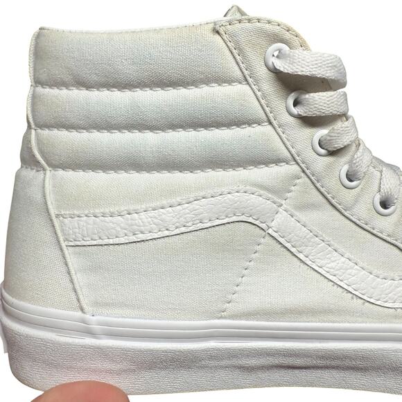 VANS Sk8-Hi Men's 10/W11.5 True White Sneakers Leather Cuff Canvas Skate Shoes - Picture 12 of 16